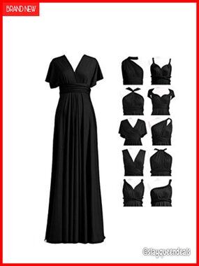 72styles Maxi Infinity Dress Convertible Multi-Way Wrap Bridesmaid Formal